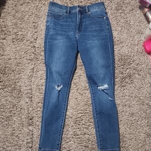 Express Skinny Mid Rise Distressed Women Jeans